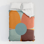 Color Block Floral Hearts - retro Duvet Cover Gallery Image 6