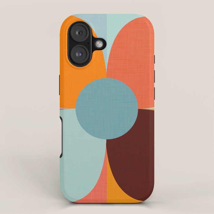 Color Block Floral Hearts - retro iPhone Case Gallery Image 1
