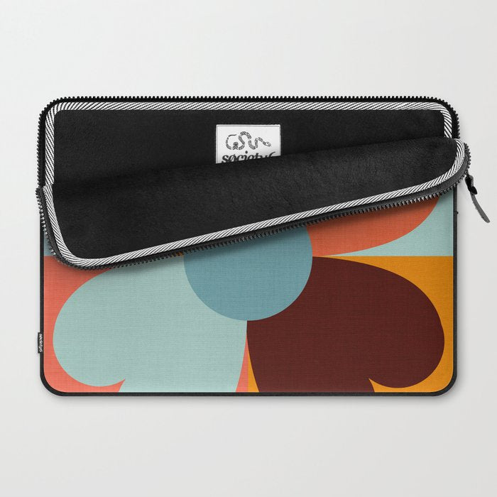 Color Block Floral Hearts - retro Laptop Sleeve Gallery Image 2