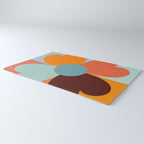 Color Block Floral Hearts - retro Rug Gallery Image 3
