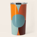Color Block Floral Hearts - retro Travel Mug Gallery Image 1