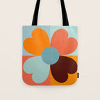Color Block Floral Hearts - retro Tote Bag Gallery Image 1