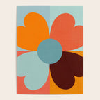 Color Block Floral Hearts - retro Poster Gallery Image 4
