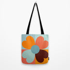 Color Block Floral Hearts - retro Tote Bag Gallery Image 2