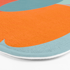 Color Block Floral Hearts - retro Bath Mat Gallery Image 3