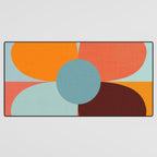 Color Block Floral Hearts - retro Desk Mat Gallery Image 3