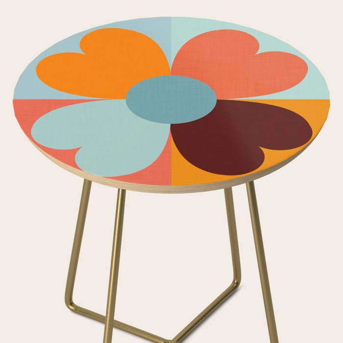Color Block Floral Hearts - retro Side Table Gallery Image 2