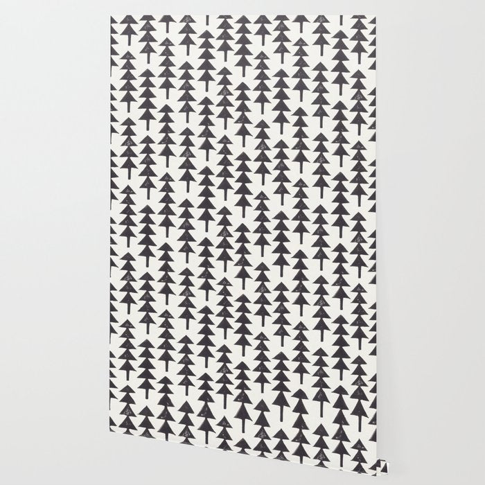 Linocut Forest Wallpaper Gallery Image 2