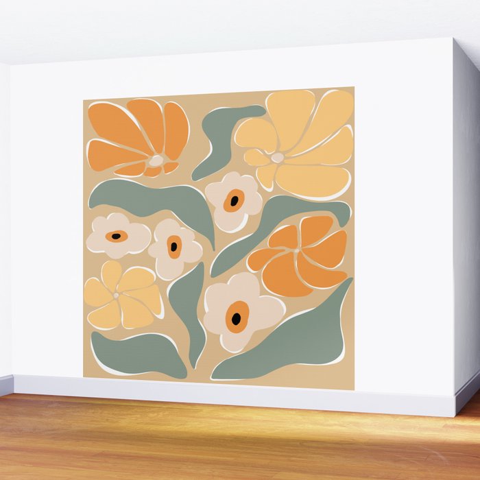 70s california flower market Wall Mural Gallery Image 2