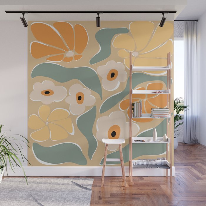 70s california flower market Wall Mural Gallery Image 1