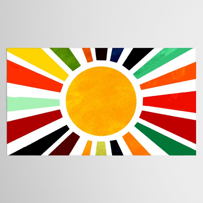 Sun Retro Art Tablecloth Gallery Image 2
