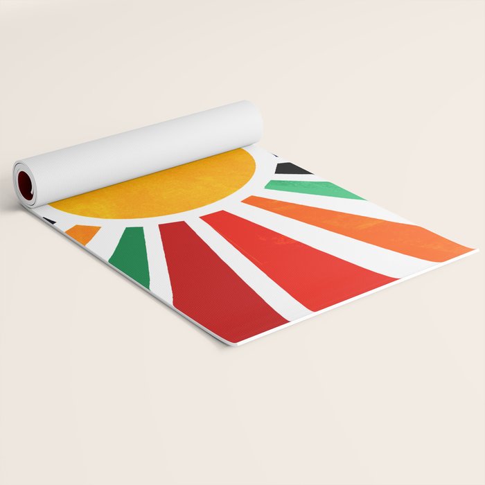 Sun Retro Art Yoga Mat Gallery Image 2