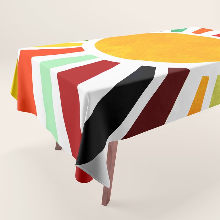 Sun Retro Art Tablecloth Gallery Image 1