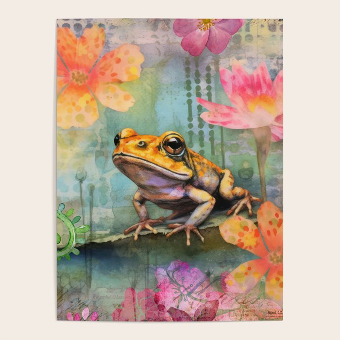 Colorful Frog Garden Indian Summer Flora And Wildlife Poster Gallery Image 4