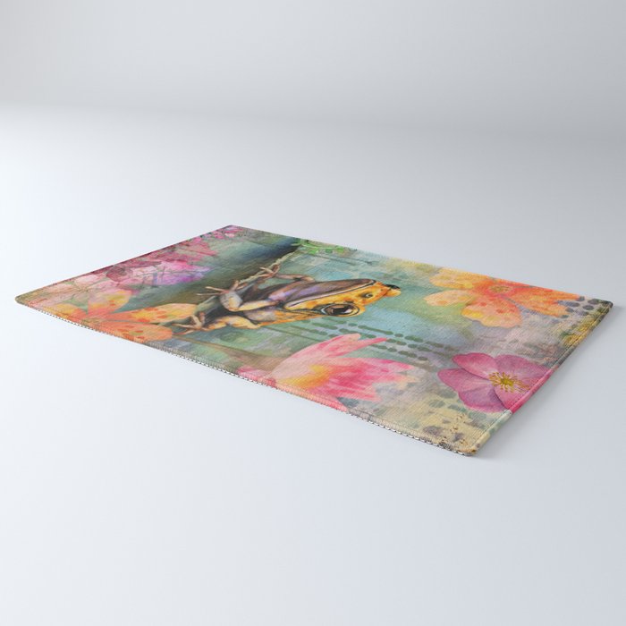 Colorful Frog Garden Indian Summer Flora And Wildlife Rug Gallery Image 3