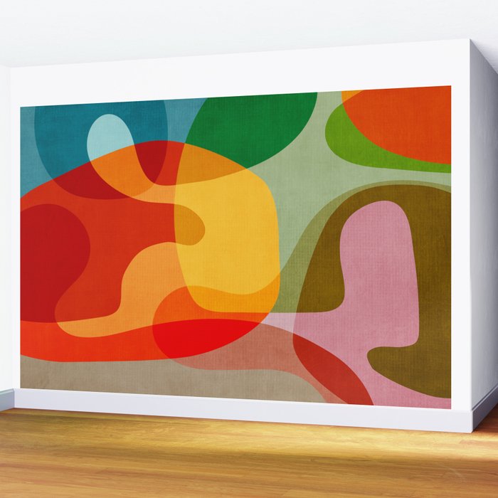Abstract Colorful Artwork VII Wall Mural Gallery Image 2