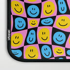 Retro happy smiling face checkered pattern Laptop Sleeve Gallery Image 3