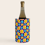 Retro happy smiling face checkered pattern Wine Chiller Gallery Image 3