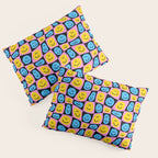 Retro happy smiling face checkered pattern Pillow Sham Gallery Image 3