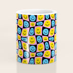 Retro happy smiling face checkered pattern Coffee Mug Gallery Image 4