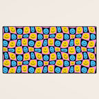 Retro happy smiling face checkered pattern Desk Mat Gallery Image 3