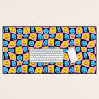 Retro happy smiling face checkered pattern Desk Mat Gallery Image 1