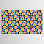 Retro happy smiling face checkered pattern Tablecloth Gallery Image 2
