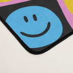 Retro happy smiling face checkered pattern Desk Mat Gallery Image 4