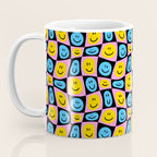 Retro happy smiling face checkered pattern Coffee Mug Gallery Image 3