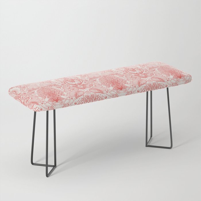 Beach treasures in coral red  Bench Gallery Image 1