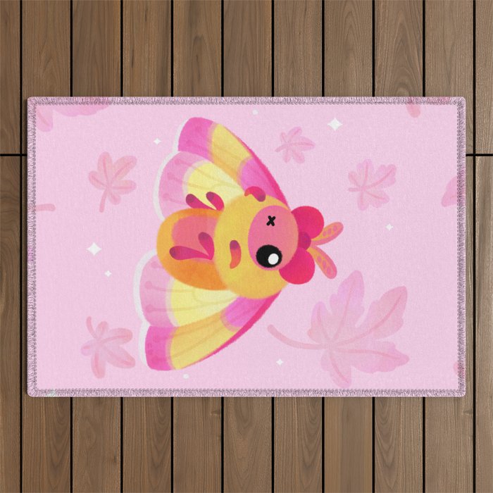 Rosy Maple Moth Outdoor Rug Gallery Image 1