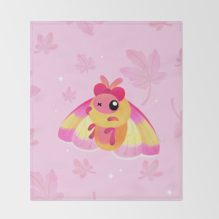 Rosy Maple Moth Throw Blanket Gallery Image 2
