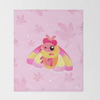 Rosy Maple Moth Throw Blanket Gallery Image 2