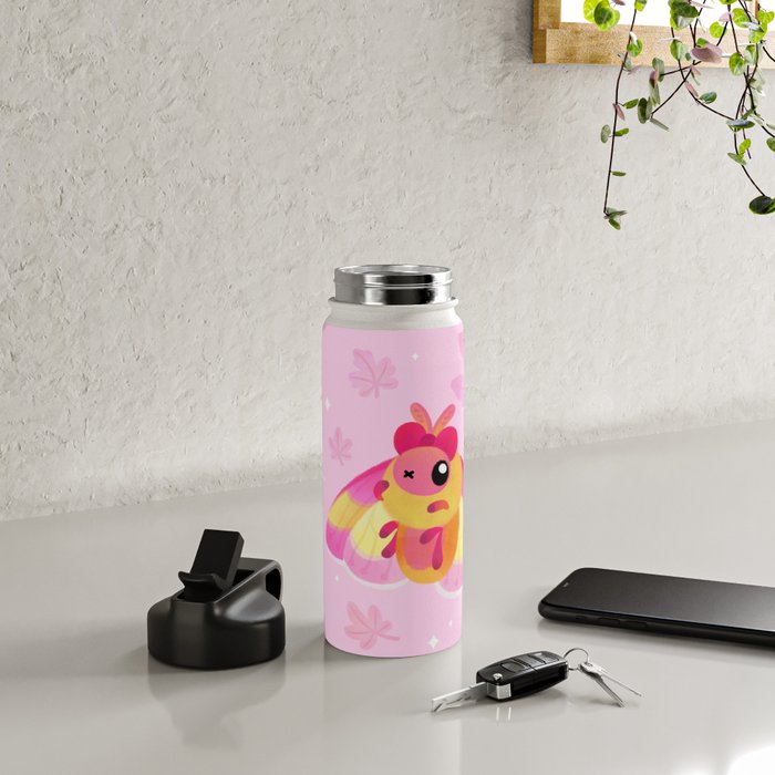 Rosy Maple Moth Water Bottle Gallery Image 4