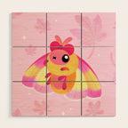 Rosy Maple Moth Wood Wall Art Gallery Image 1