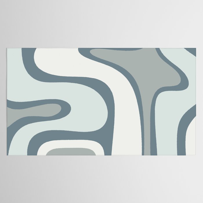 Mid Century Modern Copacetic Abstract in Neutral Blue Gray Ice Blue Tones Tablecloth Gallery Image 2