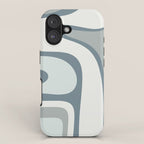 Mid Century Modern Copacetic Abstract in Neutral Blue Gray Ice Blue Tones iPhone Case Gallery Image 1
