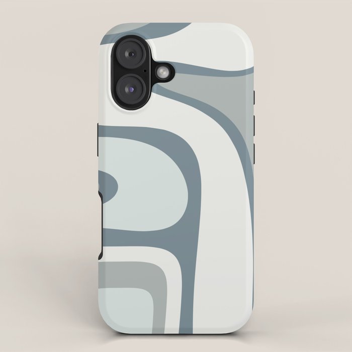 Mid Century Modern Copacetic Abstract in Neutral Blue Gray Ice Blue Tones iPhone Case Gallery Image 1