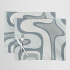 Mid Century Modern Copacetic Abstract in Neutral Blue Gray Ice Blue Tones Placemat Gallery Image 1