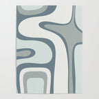 Mid Century Modern Copacetic Abstract in Neutral Blue Gray Ice Blue Tones Poster Gallery Image 4