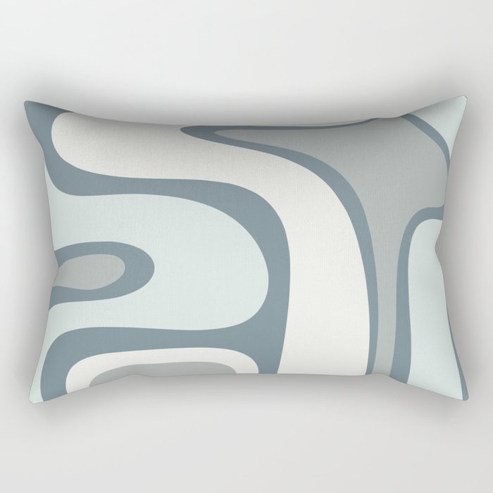 Mid Century Modern Copacetic Abstract in Neutral Blue Gray Ice Blue Tones Rectangular Pillow Gallery Image 2