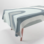 Mid Century Modern Copacetic Abstract in Neutral Blue Gray Ice Blue Tones Tablecloth Gallery Image 1
