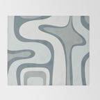 Mid Century Modern Copacetic Abstract in Neutral Blue Gray Ice Blue Tones Throw Blanket Gallery Image 2