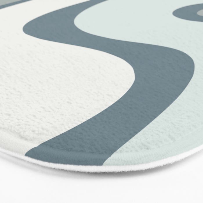 Mid Century Modern Copacetic Abstract in Neutral Blue Gray Ice Blue Tones Bath Mat Gallery Image 3