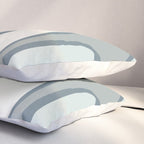 Mid Century Modern Copacetic Abstract in Neutral Blue Gray Ice Blue Tones Pillow Sham Gallery Image 3