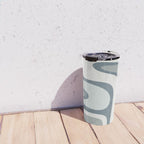 Mid Century Modern Copacetic Abstract in Neutral Blue Gray Ice Blue Tones Travel Mug Gallery Image 4