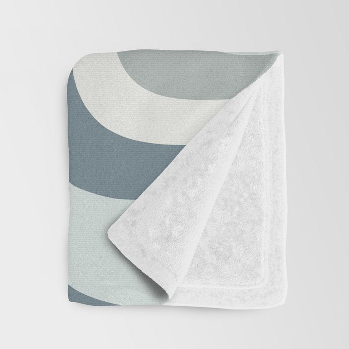 Mid Century Modern Copacetic Abstract in Neutral Blue Gray Ice Blue Tones Throw Blanket Gallery Image 3