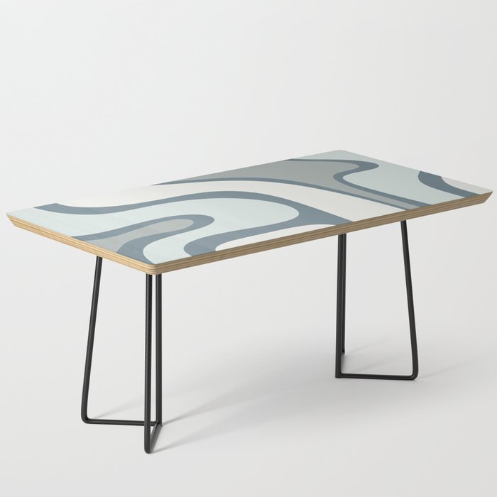 Mid Century Modern Copacetic Abstract in Neutral Blue Gray Ice Blue Tones Coffee Table Gallery Image 1
