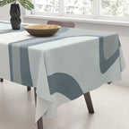 Mid Century Modern Copacetic Abstract in Neutral Blue Gray Ice Blue Tones Tablecloth Gallery Image 3