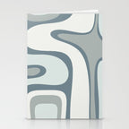 Mid Century Modern Copacetic Abstract in Neutral Blue Gray Ice Blue Tones Stationery Card Gallery Image 2